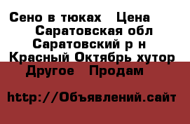 Сено в тюках › Цена ­ 110 - Саратовская обл., Саратовский р-н, Красный Октябрь хутор Другое » Продам   